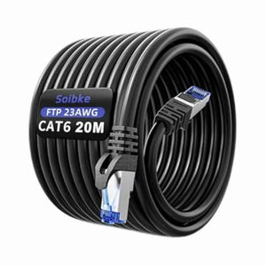 Cable RJ45 20m Noir - Catégorie 8