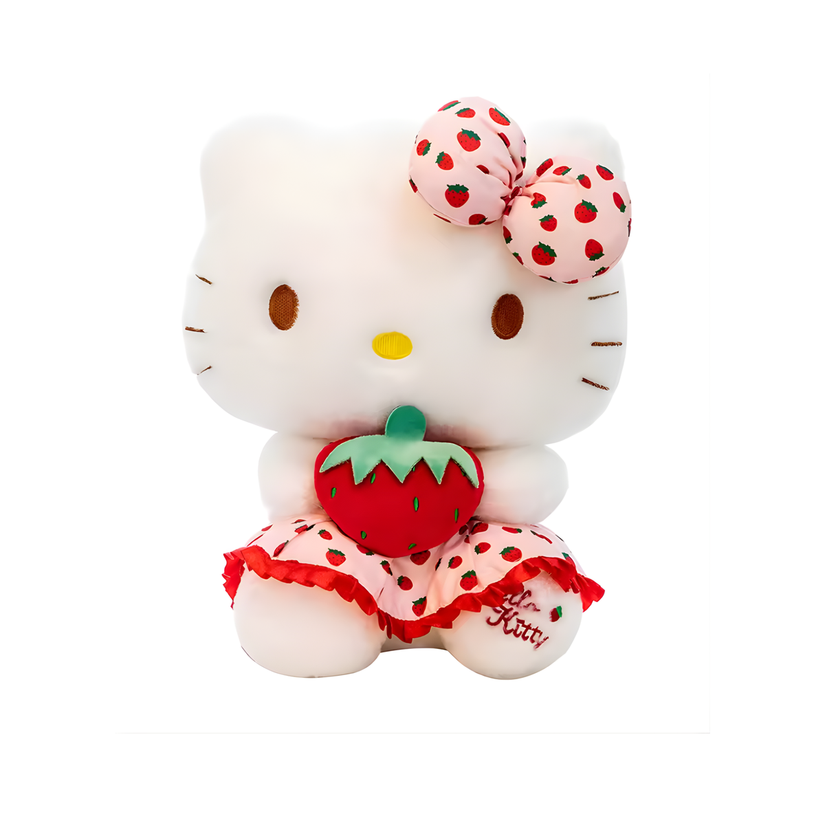 Peluche Hello Kitty – 30 cm – Robe à fraises