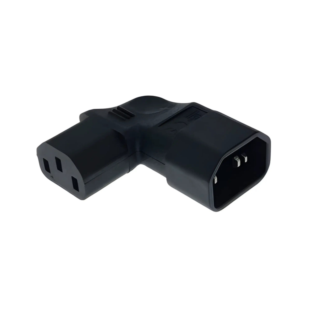 Adaptateur prise alimentation coudée gauche 3 broches entrée 2 pins sortie