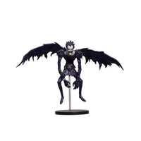Figurine Ryuk Death Note ailé noir, cheveux hérissés, visage squelettique sur socle