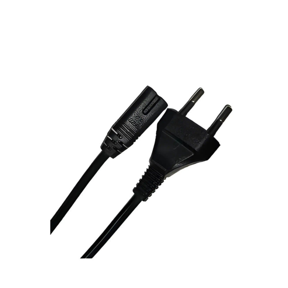 Câble d’alimentation 2m pour console de jeux, prise européenne 2 broches noire