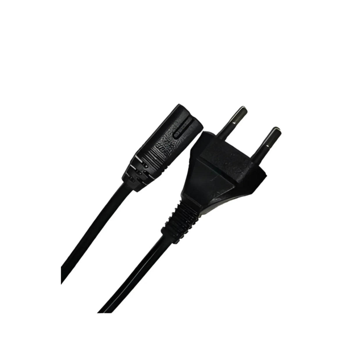 Câble d’alimentation 2m pour console de jeux, prise européenne 2 broches noire