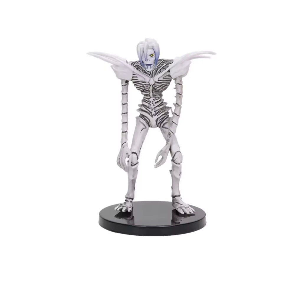 Figurine Death Note Rem : squelette argenté ailé sur base noire circulaire