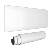 Tapis de souris XL blanc 80x30 cm, vue arrière roulée montrant construction multicouche