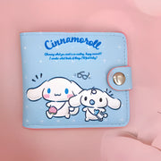 Portefeuille Hello Kitty Cinnamoroll bleu clair bordure rose