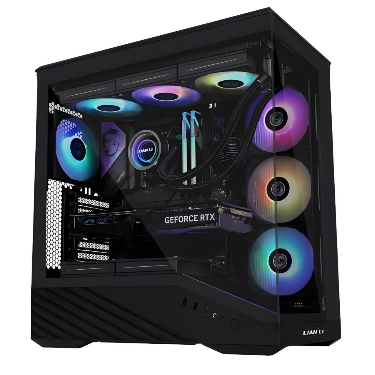 PC Gamer Lian Li Vector V100 Noir × Starter | Ryzen 7 9700X × RTX 5060 Ti 16 Go