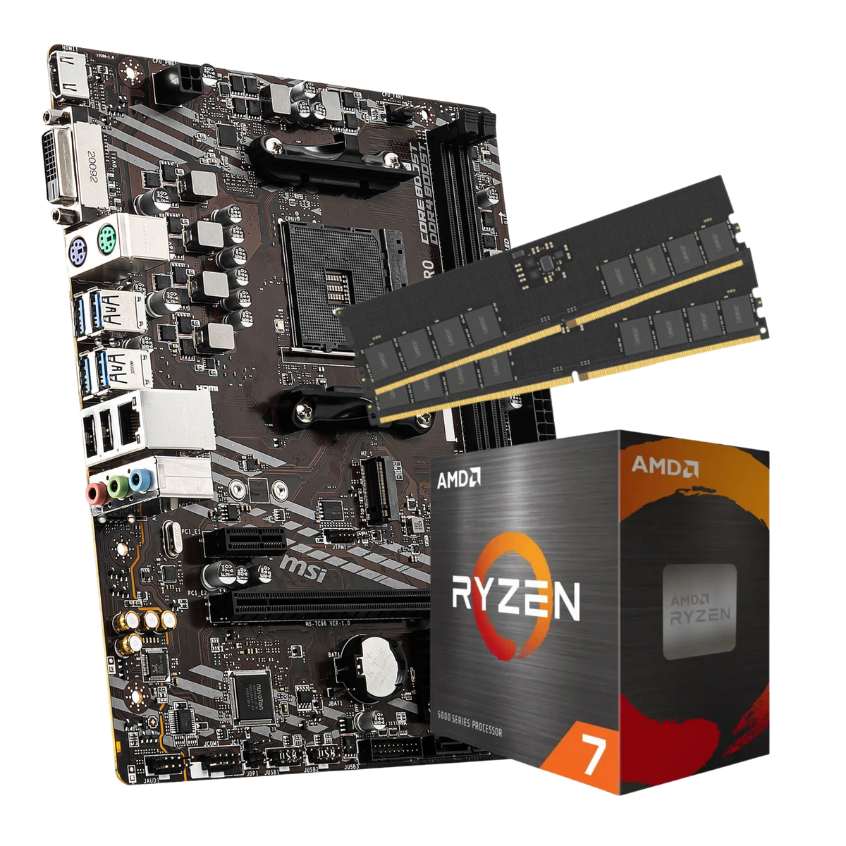Pack Carte Mere A520 + Ryzen 7 5700X + 16Go DDR4 3200 Mhz