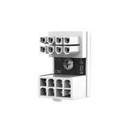 Face arrière adaptateur ATX 8 broches femelle vers mâle coudé 180° blanc avec bornier std 8p cn1 cn2