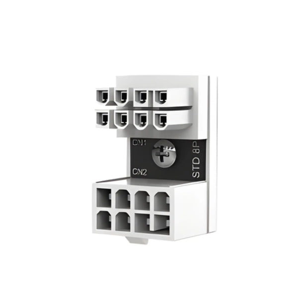 Pixel 404 Adaptateur ATX 8 broches femelle vers mâle coudé 180° – GPU – Blanc