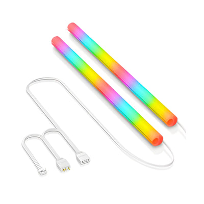 Deux bandes LED Tube RGB 5V 3pin arc-en-ciel translucides pour watercooling AIO