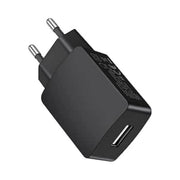 Chargeur USB secteur Bloc noir rectangulaire avec 2 broches et 1 port