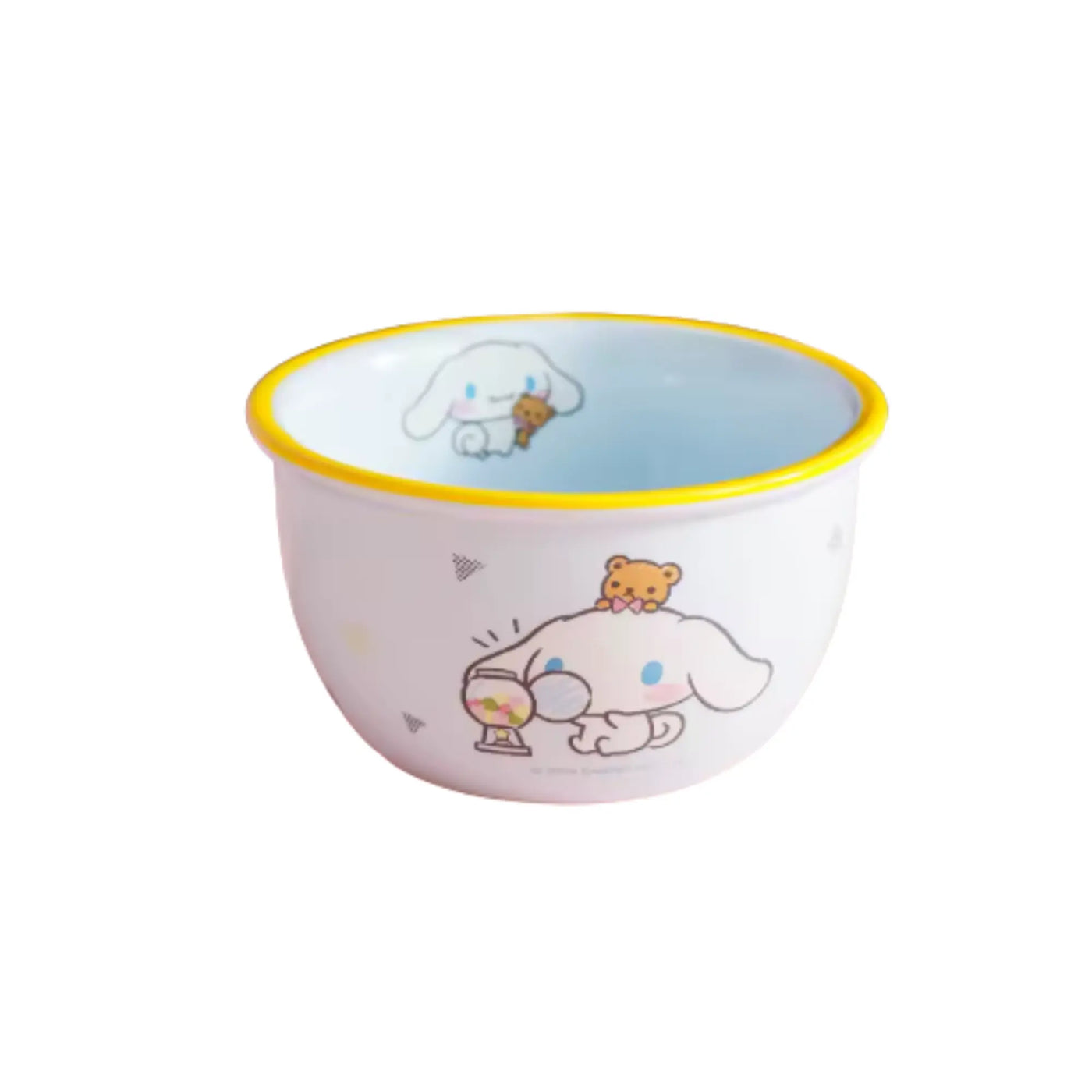 Bol Hello Kitty Cinnamoroll 12 cm : bol céramique blanc bord jaune motifs mignons