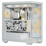 Boîtier blanc Corsair 3500X transparent avec ventilateurs et radiateur blanc