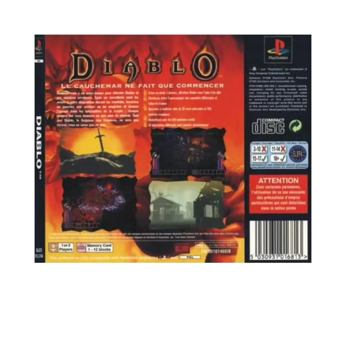 Diablo - Sony Playstation 1 - Version Française