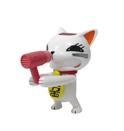 Figurine DanDaDan Turbo Granny 9cm, chat porte-bonheur au sèche-cheveux