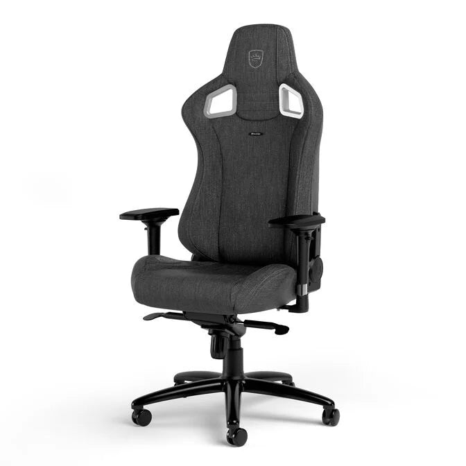 Fauteuil gamer Noblechairs Epic TX Anthracite en tissu respirant, vue de trois quarts