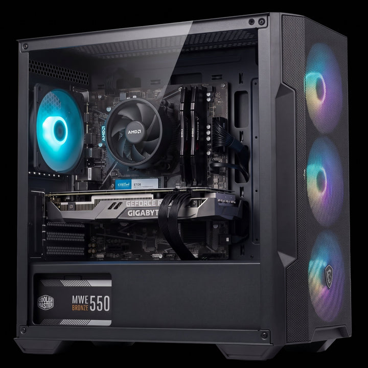 PC Gamer MSI MAG Forge M100R Noir RTX 3050 Ryzen 5 5500 avec ventirad AMD stock