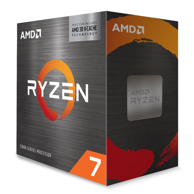 Boîtier processeur AMD Ryzen 7 5700X3D AM4 noir et orange fini brossé