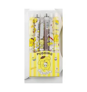 Lot de 6 Stylos Hello Kitty Personnage Pompompurin