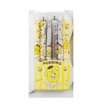 Lot de 6 Stylos Hello Kitty Personnage Pompompurin