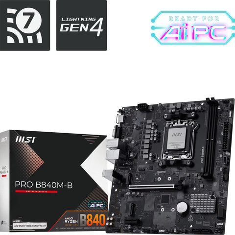 Carte Mère MSI PRO B840M-B (AM5) Micro ATX — dans le même univers que Peluche Pokemon Ronflex - 20 cm