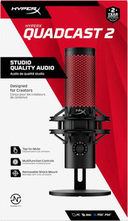 Micro Gaming à condensateur HyperX QuadCast rouge