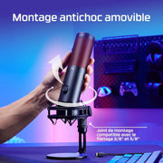 Micro Gaming à condensateur HyperX QuadCast rouge