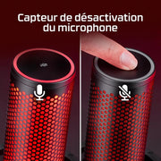 Micro Gaming à condensateur HyperX QuadCast rouge