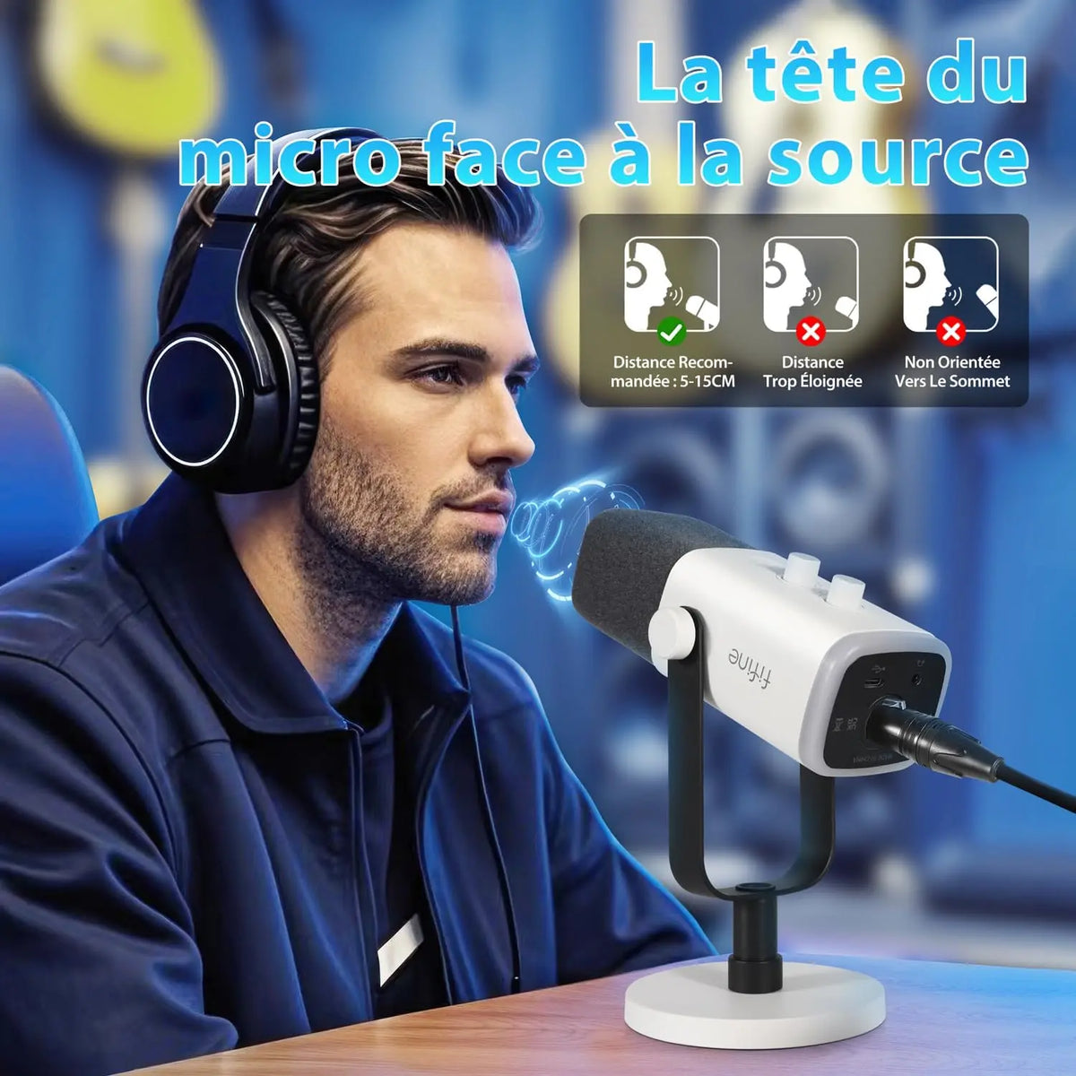 Microphone Fifine AM8 Blanc