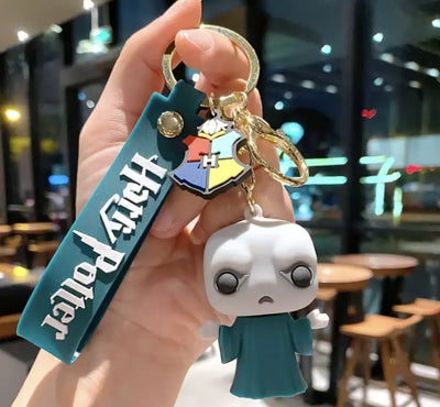 Porte-clés Harry Potter Voldemort : Bellatrix Lestrange funko pop blanc et turquoise