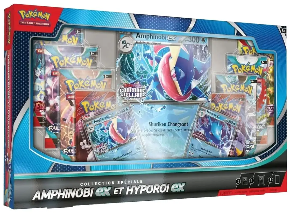 Pokémon Coffret Collection Spéciale Amphinobi-ex et Hyporoi-ex 8 Boosters