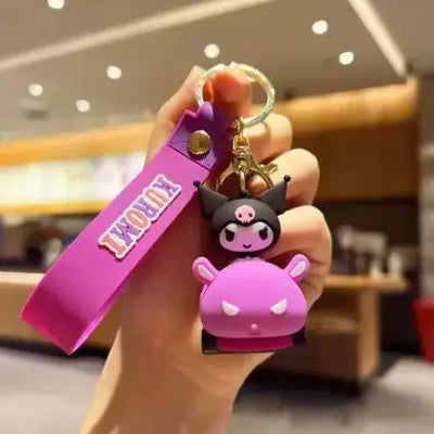 Porte Clés Kuromi en voiture violette