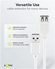 Rallonge Cable USB 1m Blanc