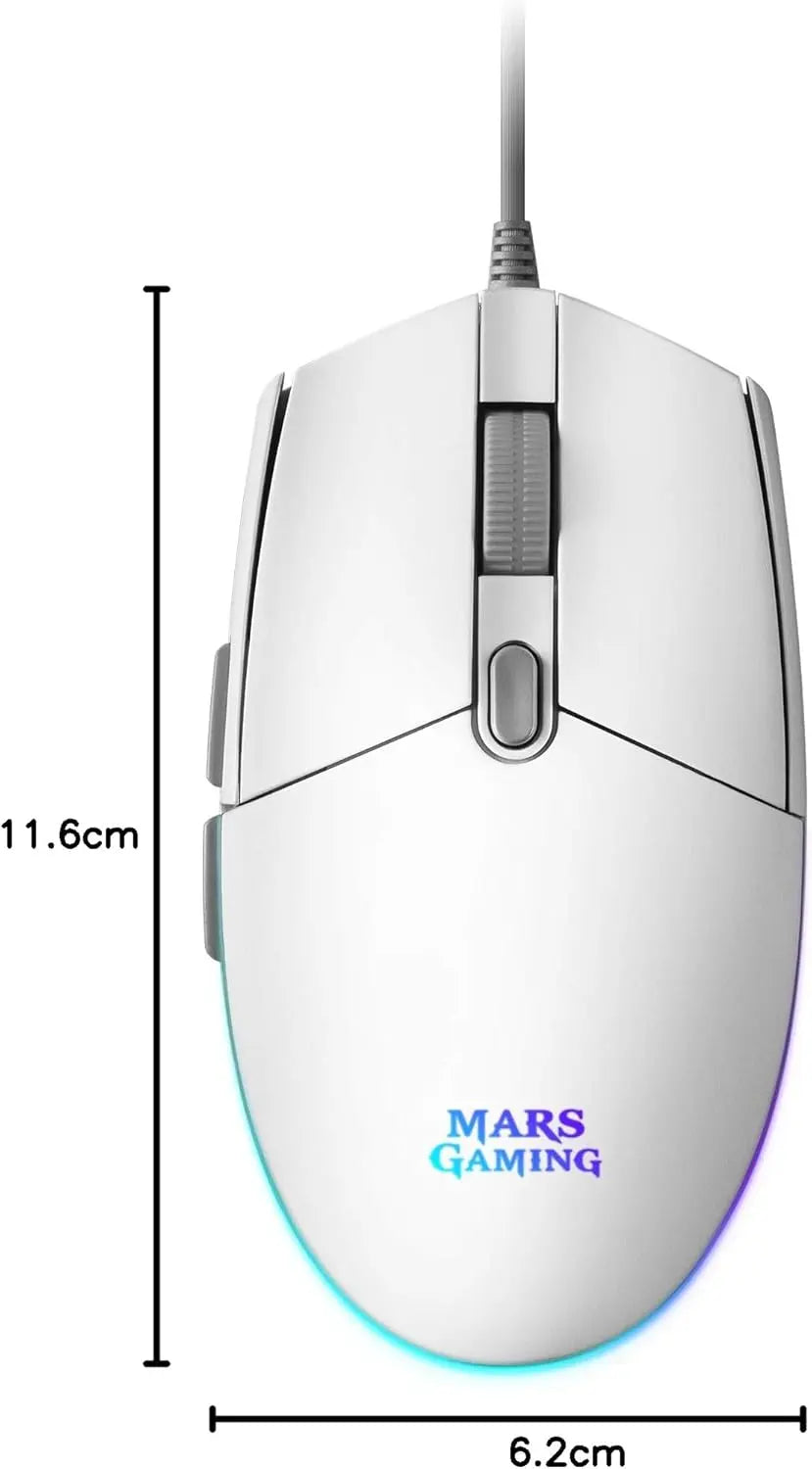 Souris Gaming Filaire Mars Gaming MMG RGB - Blanc 