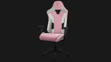 Fauteuil ThunderX3 TC3 MAX blanc et rose, assise XXL et piètement noir