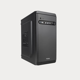 Boîtier PC TooQ TQC-4702U3C-B noir vue de trois quarts
