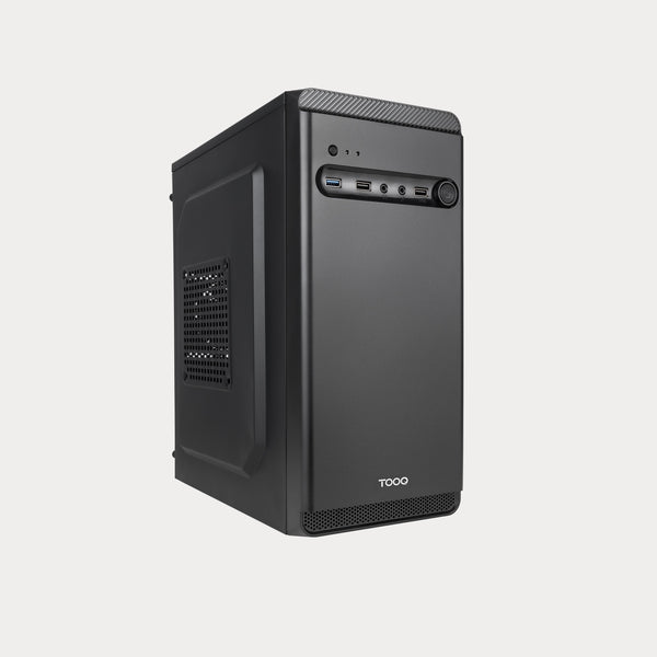 Boîtier PC TooQ TQC-4702U3C-B noir vue de trois quarts