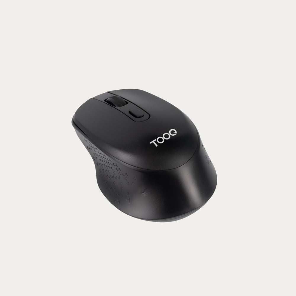 Souris sans fil TooQ TQMW-1101-B noire, vue de trois quarts