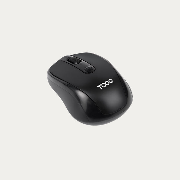 Souris sans fil TooQ TQMW-1103-B noire, vue de trois quarts