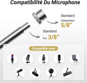 Bras pour Micro à Vis - Noir - Tonor