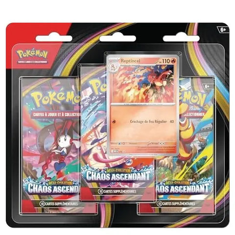 Tripack Pokemon Mega-Evolution Chaos Ascendant ME04 — dans le même esprit que Jeu de Société Pokemon - Académie de Combat (2e Édition)