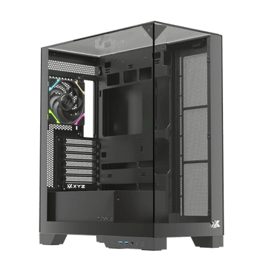Boîtier PC XYZ Trifecta Hydrotemp RGB Noir - Moyen Tour ATX