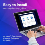 Ordinateur portable silver affichant Acronis True Image, Crucial P3 Plus 500Go