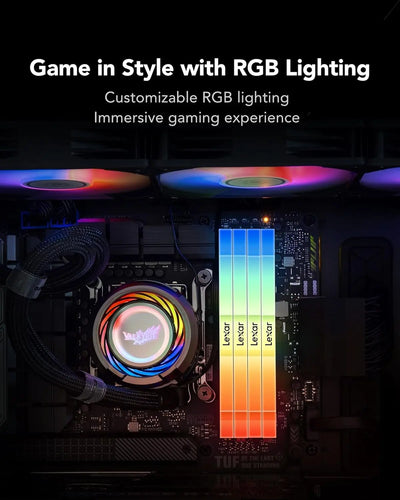 Kit Mémoire RAM Lexar Thor DDR5 16 Go 6000 MHz RGB gradient vibrant