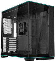 Coque PC Lian Li O11D EVO RGB NOIR verre noir LED turquoise haut bas
