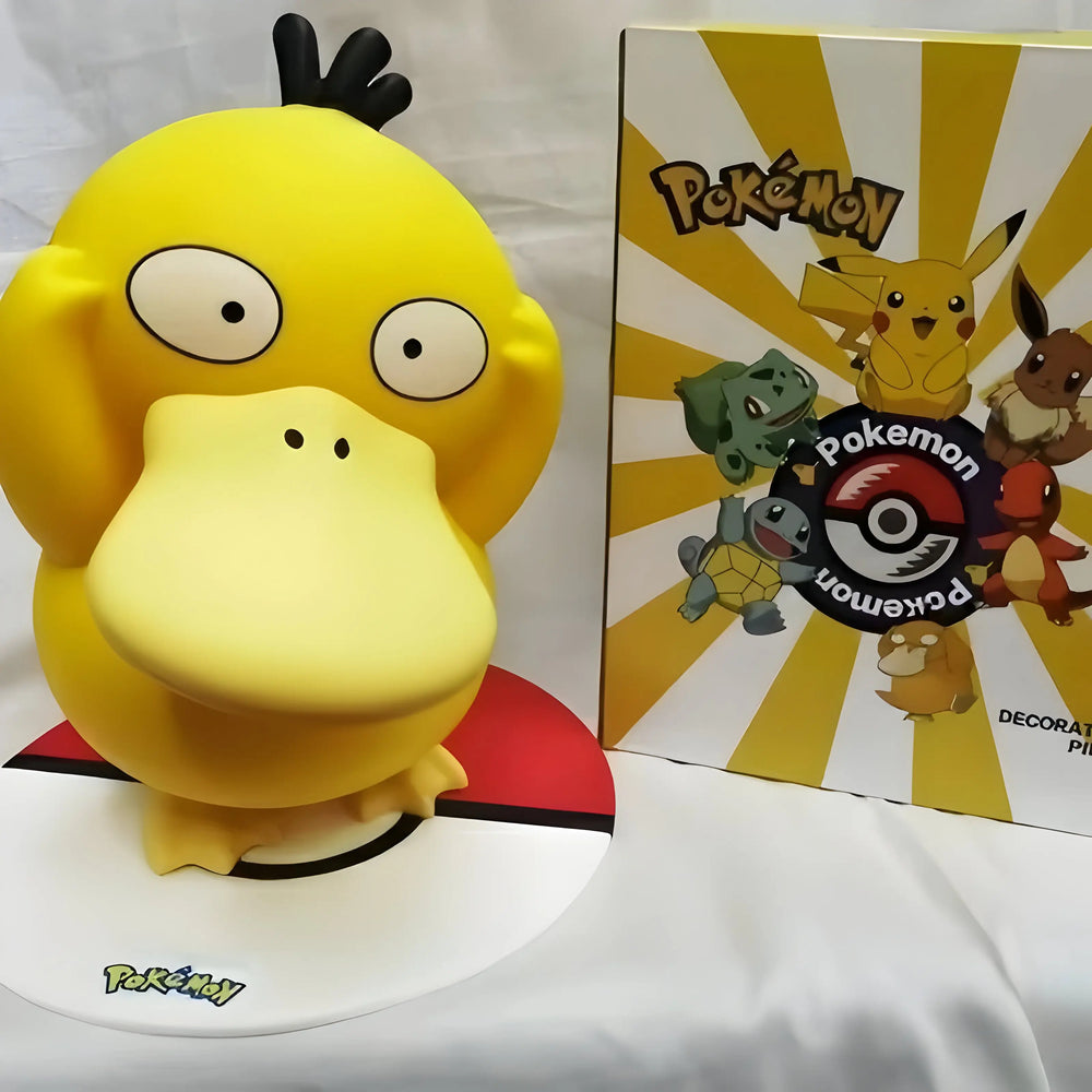 Figurine Pokémon Psyduck jaune en plastique 20-25 cm avec Poké Ball