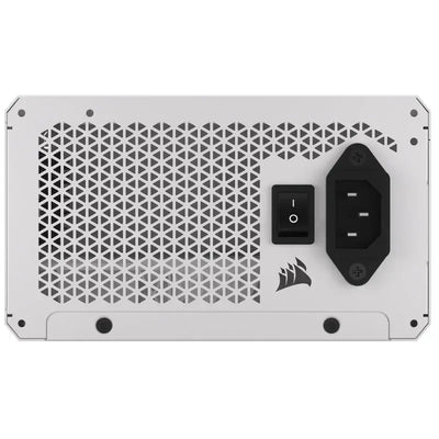 Alimentation Corsair RM750x SHIFT Blanc vue arrière avec grille géométrique