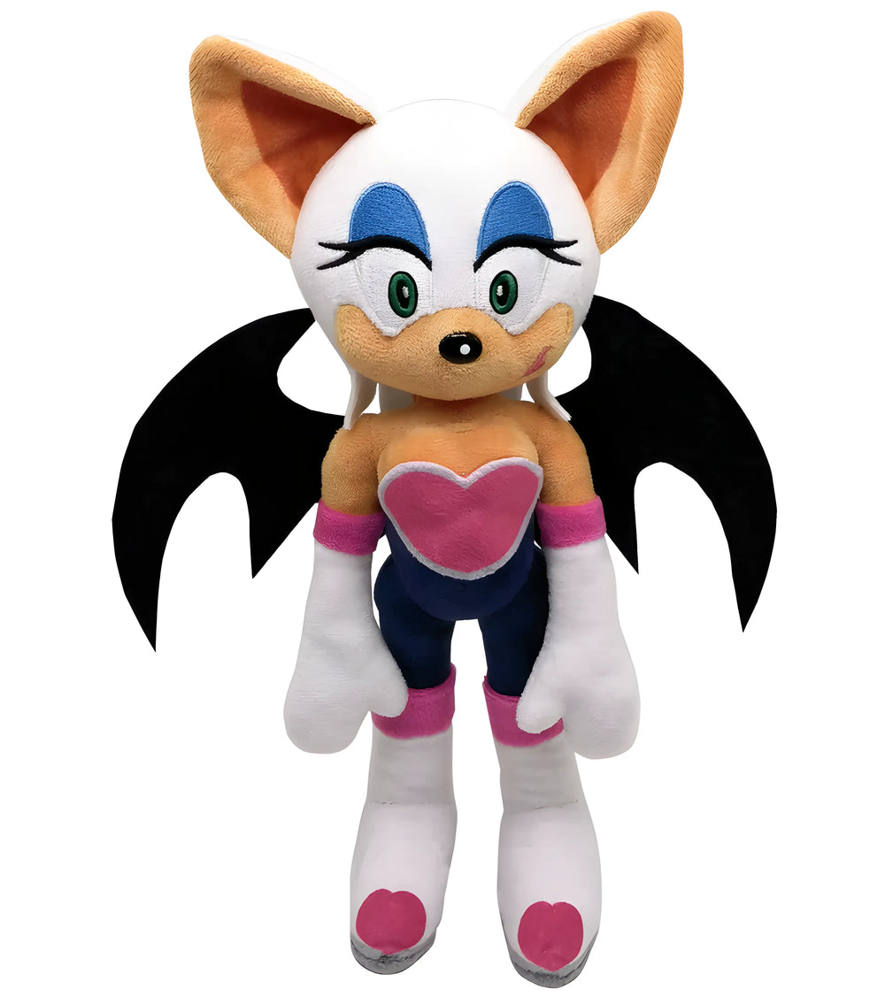 Peluche Sonic Rouge the Bat 30 cm aux ailes noires et cœur rose