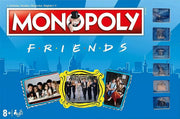 Monopoly Friends édition française avec design bleu et cartes propriétés