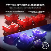 Interrupteurs gaming mécaniques rouges et bleus Razer Huntsman V2 TKL Noir